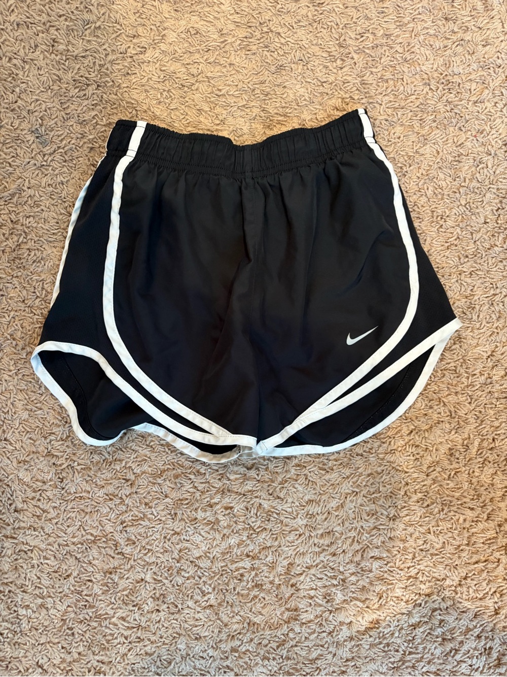 Nike Women's Black Athletic Shorts with White Piping